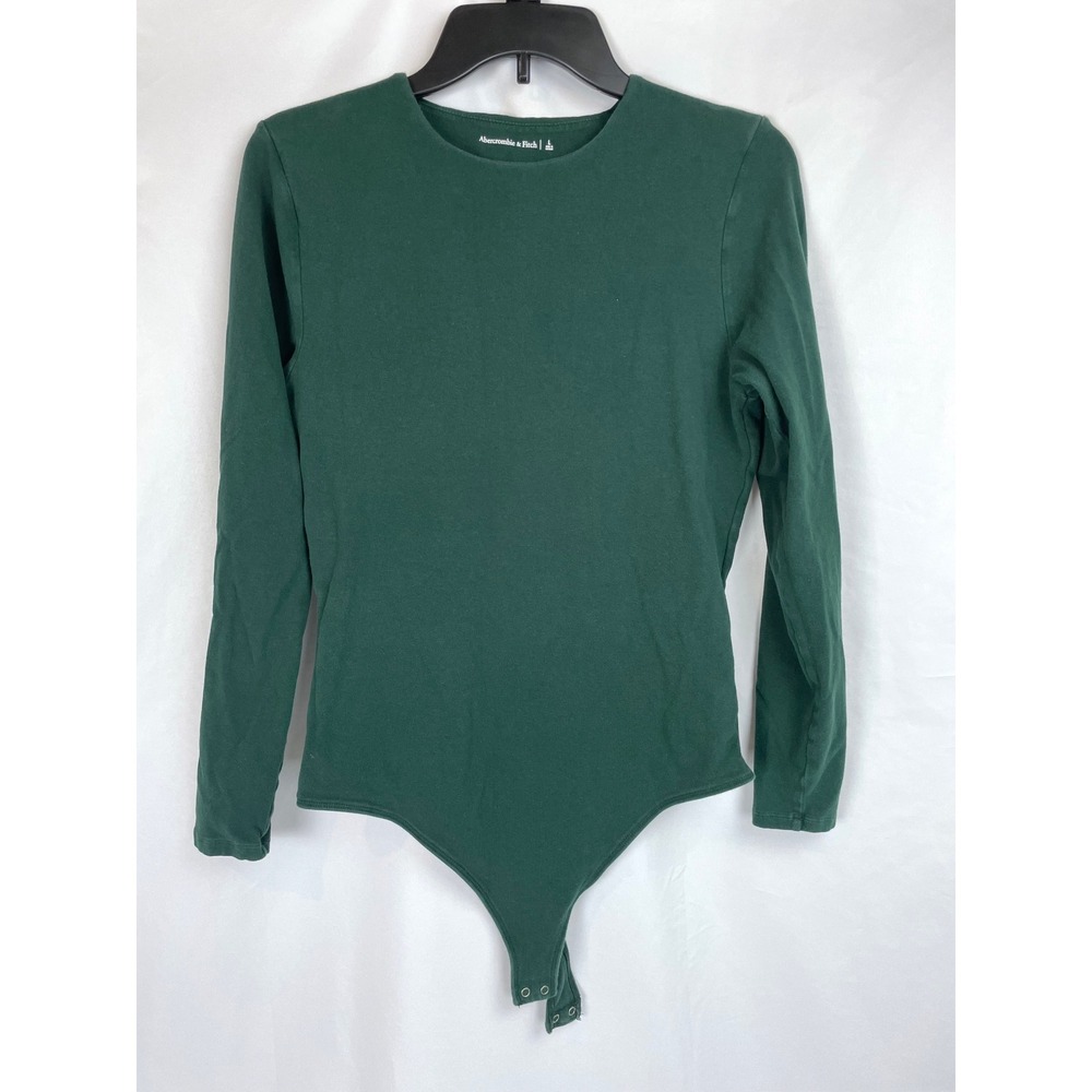 Abercrombie & Fitch Women‎ Large Green Bodysuit Long Sleeves